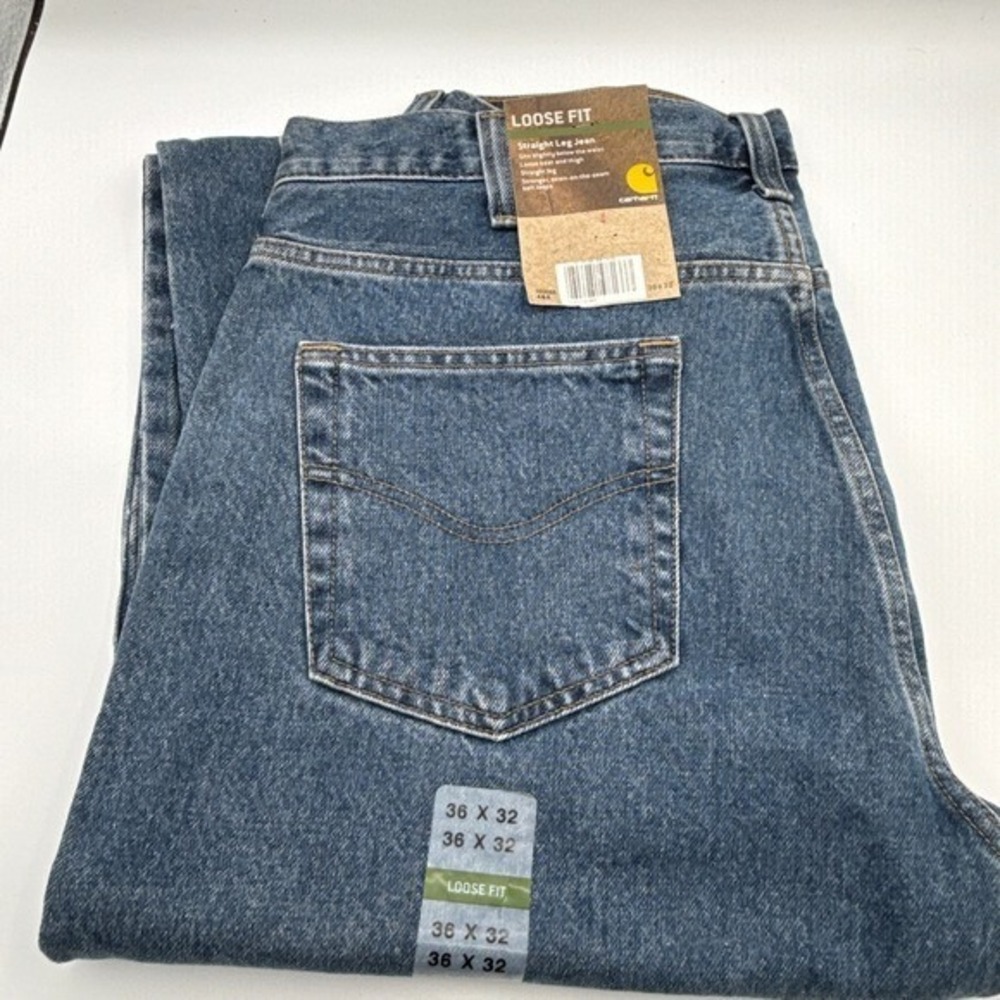 Carhartt Loose Fit Straight Leg Jean Denim Men's Size 36x32 Blue NWT